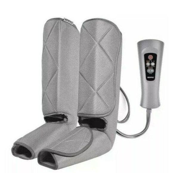 Air Compression Heated Foot Calves Leg Massager Circulation Therapy Boot Wraps - Picture 5 of 7